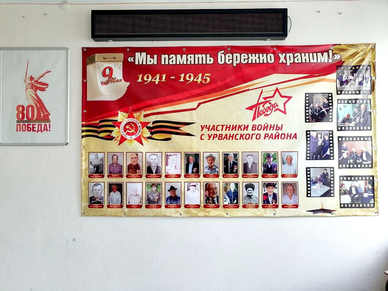В фойе ГКУ «Республиканский центр труда, занятости и социальной защиты населения» – филиала Урванского муниципального района, установлен стенд «Мы память бережно храним», посвященный празднованию 80-летия Победы в ВОВ